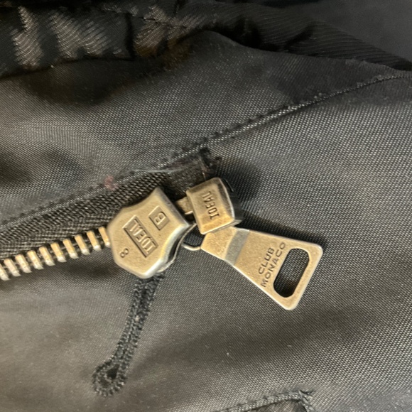 CLUB MONACO black quilted PARKA/jacket  waist tie S/P - Picture 11 of 11